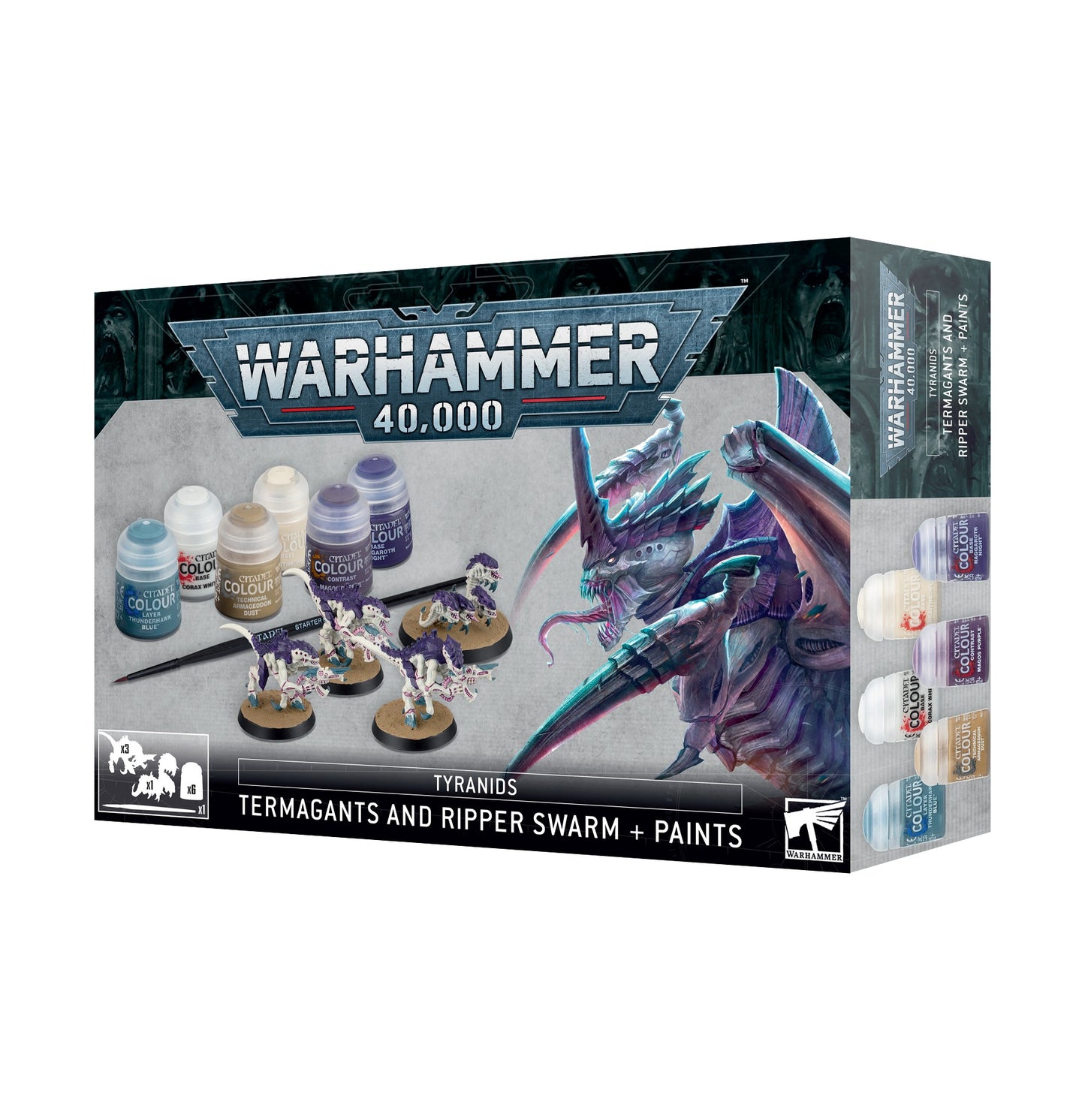 TYRANIDS: TERMAGANTS & RIPPER SWARM + PAINT SET