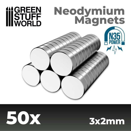 GREEN STUFF WORLD: NEODYMIUM MAGNETS (3X2)