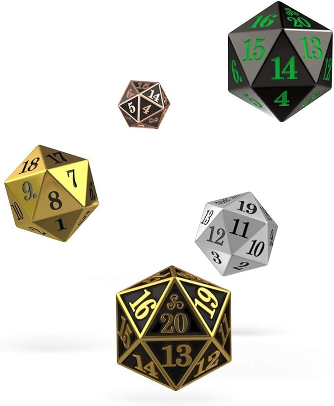 OAKIE DOAKIE DICE - D20 SPINDOWN DICE SET 5 PACK - METAL