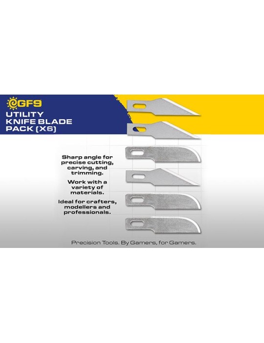 GF9 TOOLS: UTILITY KNIFE BLADE PACK (X6)