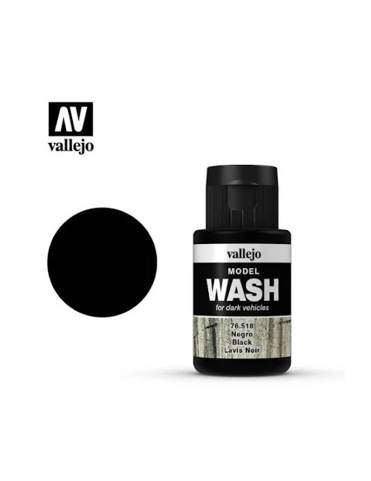 VALLEJO: MODEL WASH 35ML. BLACK WASH