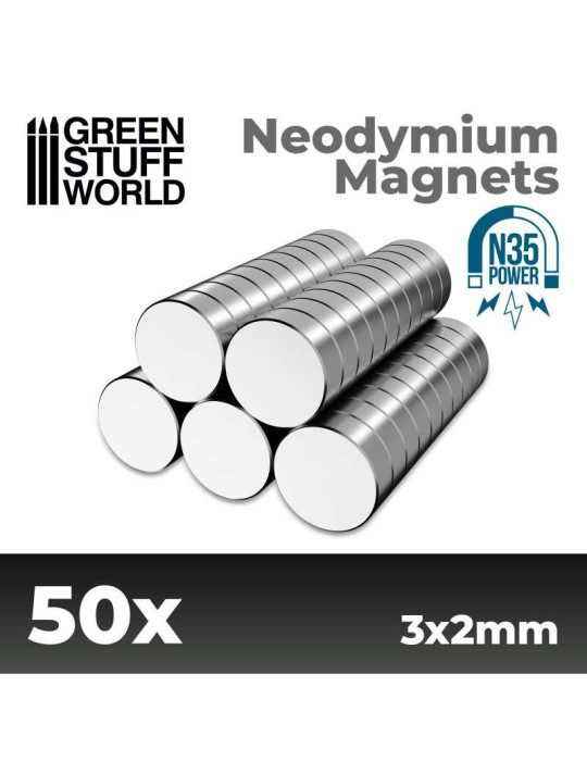 GREEN STUFF WORLD: NEODYMIUM MAGNETS (3X2)