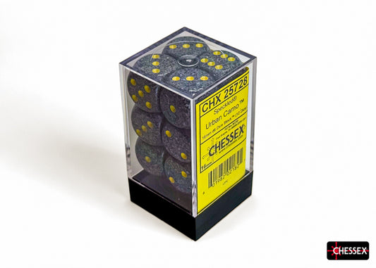 CHESSEX: SPECKLED 16MM D6 URBAN CAMO DICE BLOCK (12 DICE)