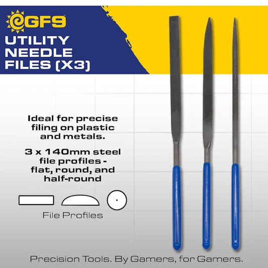 GF9 TOOLS: UTILITY NEEDLE FILES (X3)