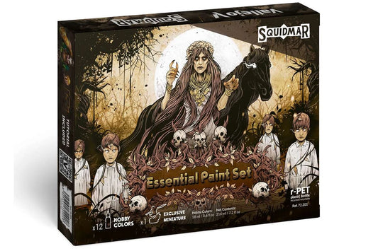 SQUIDMAR VALLEJO ESSENTIAL PAINT SET (12 GAME COLORS + FIGURE)