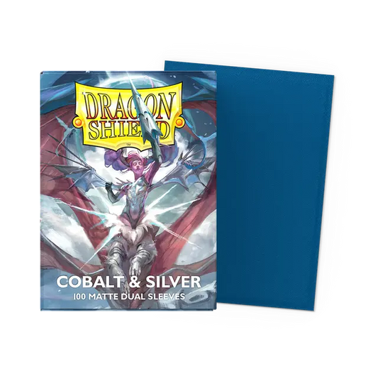 DRAGON SHIELD CARD SLEEVES STANDARD MATTE DUAL COBALT/SILVER 100