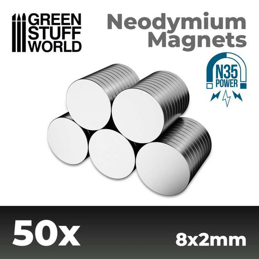 GREEN STUFF WORLD: NEODYMIUM MAGNETS (8X2)