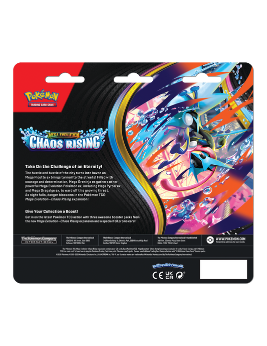 POKEMON TCG: MEGA EVOLUTION – CHAOS RISING BLISTER 3-PACK