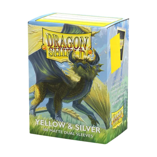 DRAGON SHIELD CARD SLEEVES STANDARD MATTE DUAL YELLOW & SILVER 100